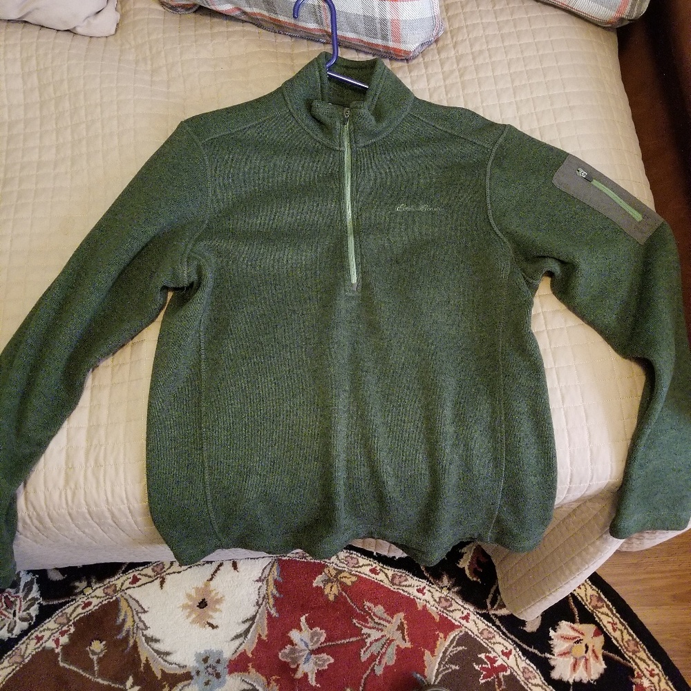 Eddie Bauer Green Half-Zip Sweater